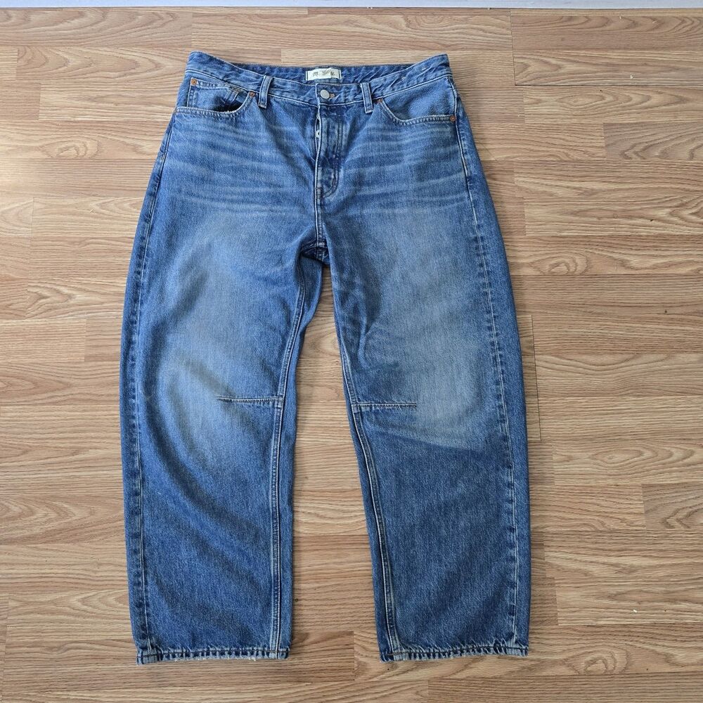 Madewell Women’s Size 30 Darted Barrel-Leg Jeans Button Fly Medium Wash Denim